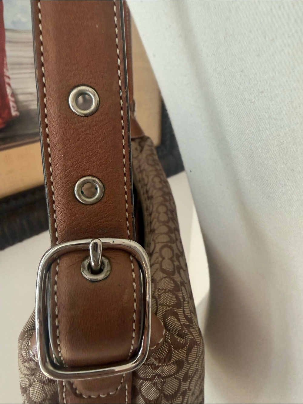 Coach Signature Sufflette Shoulder Bag Beige Y2K vintage - Picture 4 of 12
